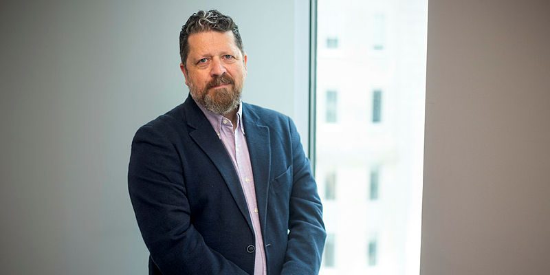 Kevin Desjardins, President, Canadian Association of Broadcasters, stands for a portrait in his office in downtown Ottawa on July 25, 2024.